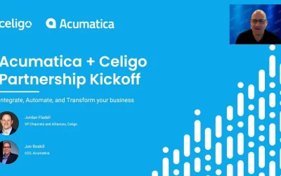 Acumatica + Celigo  Partnership Kickoff: <span>Integrate, Automate and  Transform Your Business</span>
