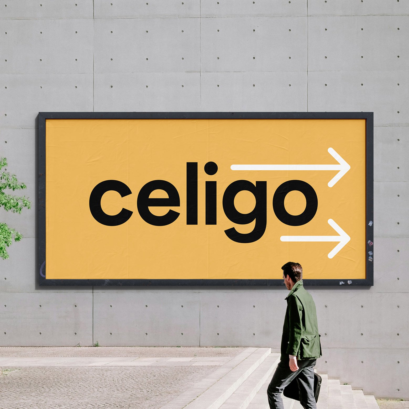 Celigo logo on billboard