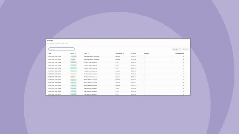 Execution logs: Achieve end-to-end operational visibility