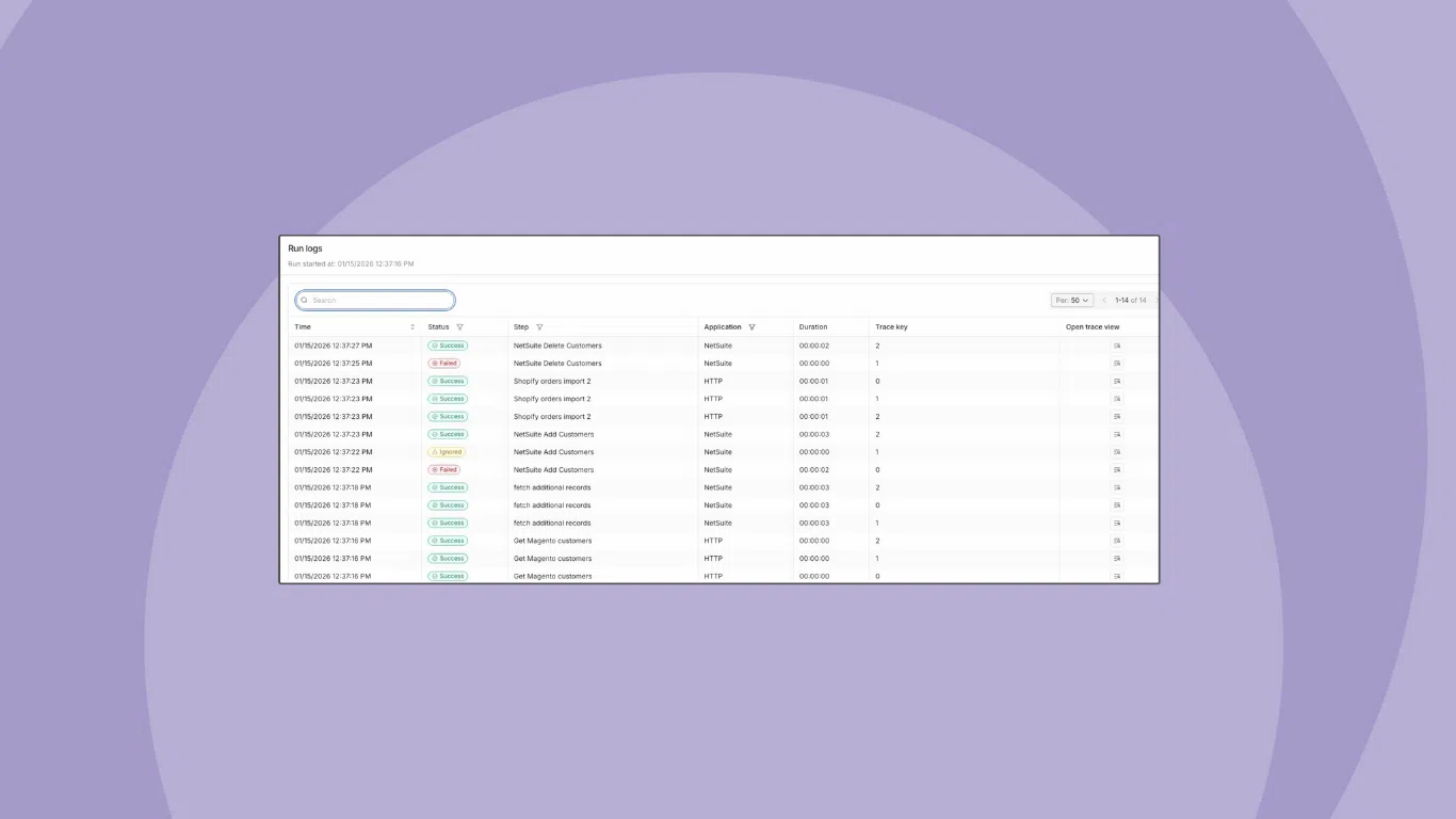Execution logs: Achieve end-to-end operational visibility