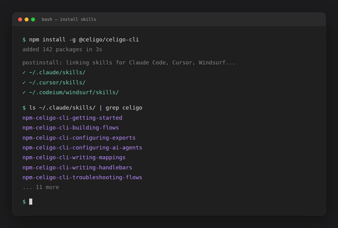 Works with your AI coding assistant